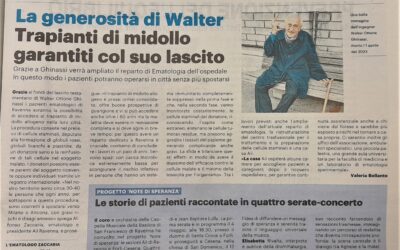 Il trapianto di midollo grazie alla generosità di Walter